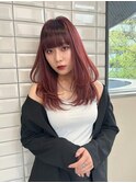 【lilley 稲永麻衣】ボルドー+レイヤーカット+天神韓国ヘア