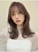 韓国レイヤーくびれヘア顔まわりカットミディアムレイヤー