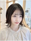 シースルーバング　くびれボブ
