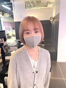 トリコ 梅田茶屋町店(trico) きりっぱボブ×やわらかペールピンク