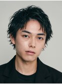 心斎橋スパイキーショートビジネスヘアフェザーショートパーマ