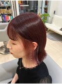 イヤリングカラー×ピンク×外ハネ