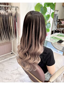 ガルボヘアー 心斎橋店(garbohair) 心斎橋プルエクステグラデーションハイライトシルバー
