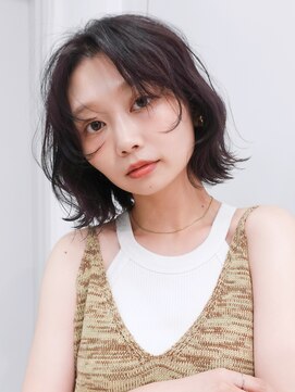 アルバム 池袋(ALBUM) 顔周りレイヤー韓国ヘアくびれミディミディアム_F21131