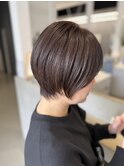 コンパクトな丸みショートのショコラカラー☆