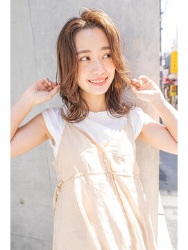 サングース(Sungoose) 韓国風ミディ＃マロンベージュAラインボブ