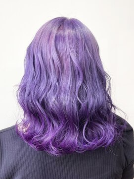 ホワイト 梅田(white) *フェイスフレーミング*パープル×ミルクティー