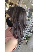 ロングレイヤーハイライトアッシュグレージュベージュ
