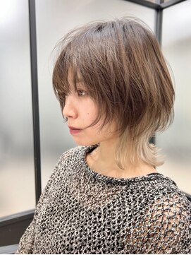 ダブルトーキョー シブヤ(W-TOKYO SHIBUYA) インナーカラー×ネオウルフボブウルフ　ウルフカット