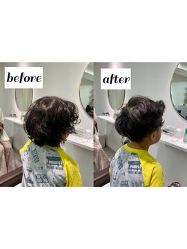 ヘアメンテ(Hairmainte) スペインパーマ風　フロント重めキッズカット♪ .