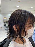 外国人風ボブパーマ ハイライトバレイヤージュ グレージュ
