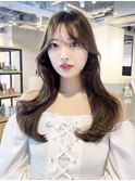ロングくびれヘア顔周りレイヤー韓国ヘア美髪_ba508301