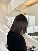 ぱっつんボブ×透明感ブラウン