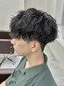 メンズカット＋シャドウパーマ ￥14500【メンズマッシュ/ウルフカット/眉毛】