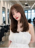 美髪レイヤーカット/顔まわりレイヤー/くびれロングレイヤー