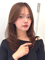 サンド クリア 横浜本店(sand clear) ミルクブラウン くびれセミロング 顔周りレイヤー 韓国風