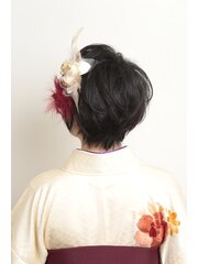 【下北沢＊I'll b hair＊】袴着付け&ショートヘアセット＆メイク