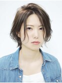 小顔効果◎ふんわりひし形ショート