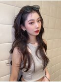 かきあげ韓国ヘアスタイル