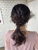 ローポニー　ヘアセット　お呼ばれヘア