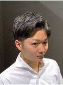 ビジネスナチュラルショートツーブロックかき上げセンターパート
