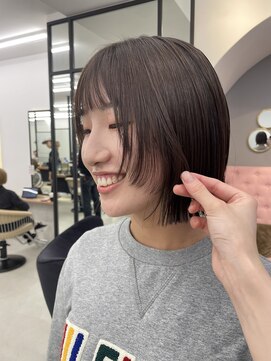 サンド 大阪梅田(sand) @eri_bob_ 前髪/マチルダボブ/インナーグレージュ[大阪梅田駅]