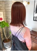 オレンジカラー暖色カラーオレンジブラウンブリーチなしカラー