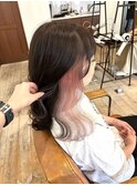 ホワイトピンクイヤリングカラー/ブリーチカラー