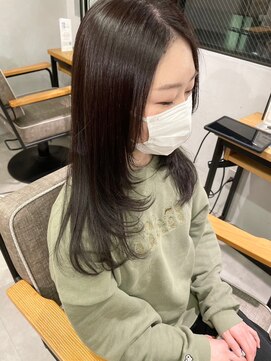 ミュラ(mulah) 透明感カラーグレージュ＊ブリーチなしロングレイヤーカット