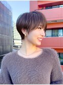ワイドバング×ブリーチなしダブルカラー前髪ショート[柏]
