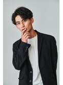 men's/メンズ/ブルーブラック/フェザーパーマ/サーフカール/池袋