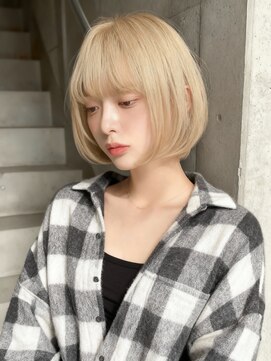 シュガーアンドソルト(SUGAR&SALT) 【韓国ブリーチ】丸み抜け感ガールボブ