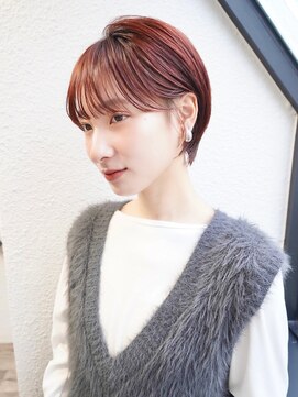 前髪長め大人小顔ショート30代40代50代　藤沢