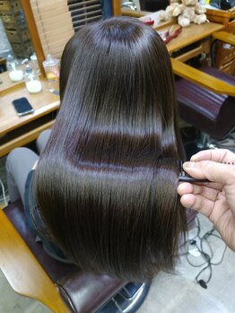 銀座ラボ 上野店(銀座LA BO)の写真/[カット+ティアーズ縮毛矯正+ダメージ予防ララTR￥19000]で艶髪に★ダメージレス髪質改善ケラチンTRは￥13200