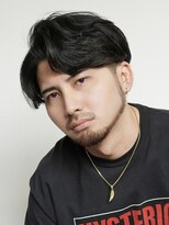 ログ(LOG)&nbsp;センターパート ニュアンスパーマ メンズ 大人 黒髪 高松