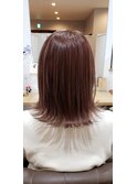 切りっぱなしボブｘピンクアッシュ