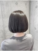 ミニボブ 暗髪アッシュグレージュ おおたかの森