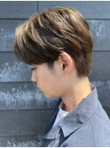 メンズマッシュセンターパートスパイラルパーマニュアンスパーマ