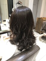 レイヤーミディヘア　低温デジタルパーマヘア　艶髪　銀座