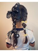 【運動会ヘア】リボンアレンジ