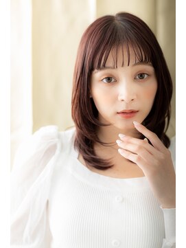 カバーヘア ブリス 川口(COVER HAIR bliss) 艶感レッドブラウン前下がりレイヤーカットZ川口20代30代40代