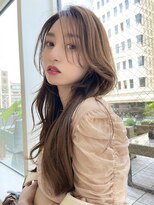 顔まわりカット韓国ヘアレイヤーロング似合わせカット