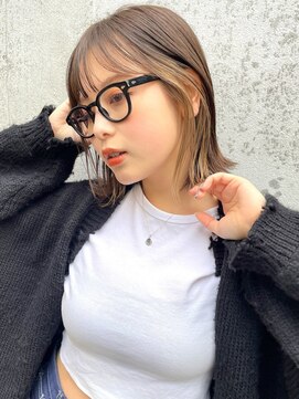 ディッセンバー 渋谷(December) ボブ/結べるボブ/グレージュ/イヤリングカラー