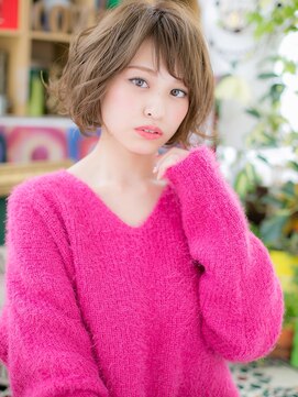 カバーヘア ブリス 川口(COVER HAIR bliss) インナーカラー斜めバングくせ毛風小顔ボブc5川口10代20代30代