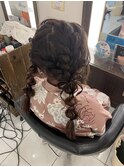 浴衣セット☆ツイン編み下ろし髪リボン♪