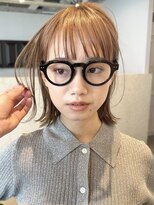 ディッセンバー 神宮前(December) オレンジベージュ/ワイドバング/顔まわりレイヤー/ボブ