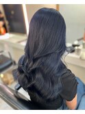 縮毛矯正.レイヤーカット.ブルーブラック.髪質改善. ヘアカラー