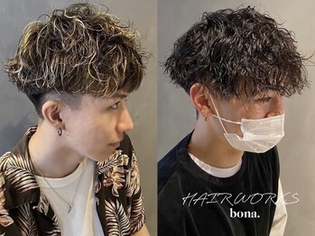 ヘアー ワークス ボナ 前橋店(HAIR WORKS bona.)の写真/《話題の波巻きスパイラルパーマ》簡単スタイリングで、束感も◎パサツキがなく、質感良いスタイルに＊