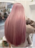 【白石】ブリーチハイトーンペールピンク透明感艶カラー原宿