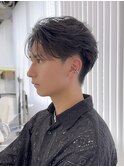 フェザーショートフェザーパーマ刈り上げショートセンターパート